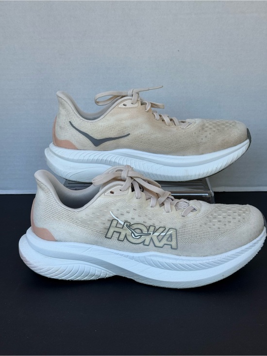 Hoka Shoes - HOKA ONE Mach 6 Running Shoes Eggnog Vanilla Size  8.5 Women's Athletic